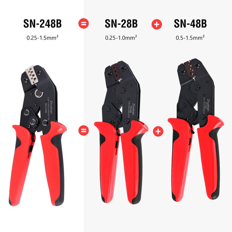 Zhushan Wire Crimping Tool for Dupont, Molex, JST Terminals AWG24-16 (0.25-1.5mmÂ²) - Professional Wire Crimper and Molex Crimper - Image 3